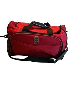 Bill Blass Vintage Red Canvas Duffel Bag